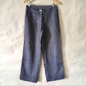 J Jill blue gray linen pant 4p